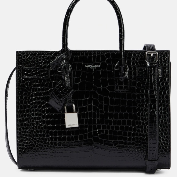 SAINT LAURENT - SAC DE JOUR BABY IN CROCODILE EMBOSSED LEATHER - AUTHENTIC - Picture 1 of 10